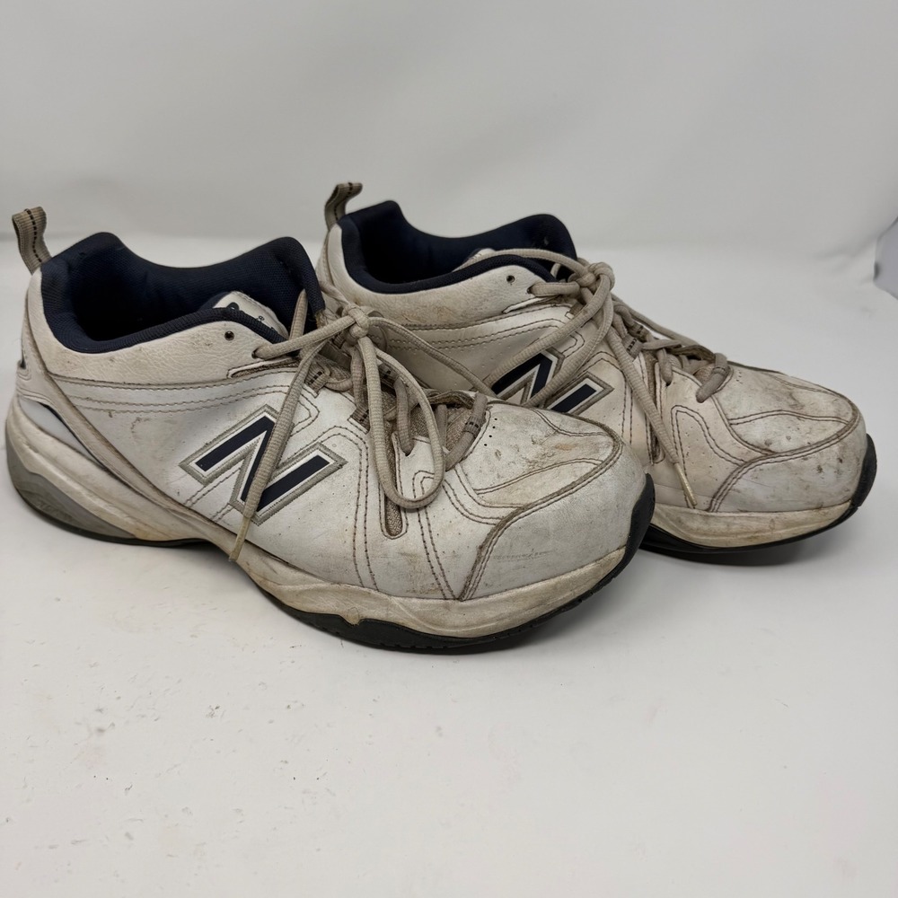 New Balance 608v4 Mens 11.5 Wide White Navy Leather Training Shoes MX608V4W